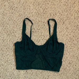 Green lacy Gilly Hicks crop top